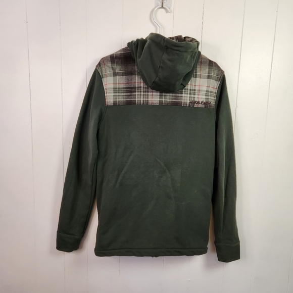 Nike ACG Green Plaid Full Zip Hoodie Hooded Sweatshirt Jacket Mens Small skater - Picture 3 of 16